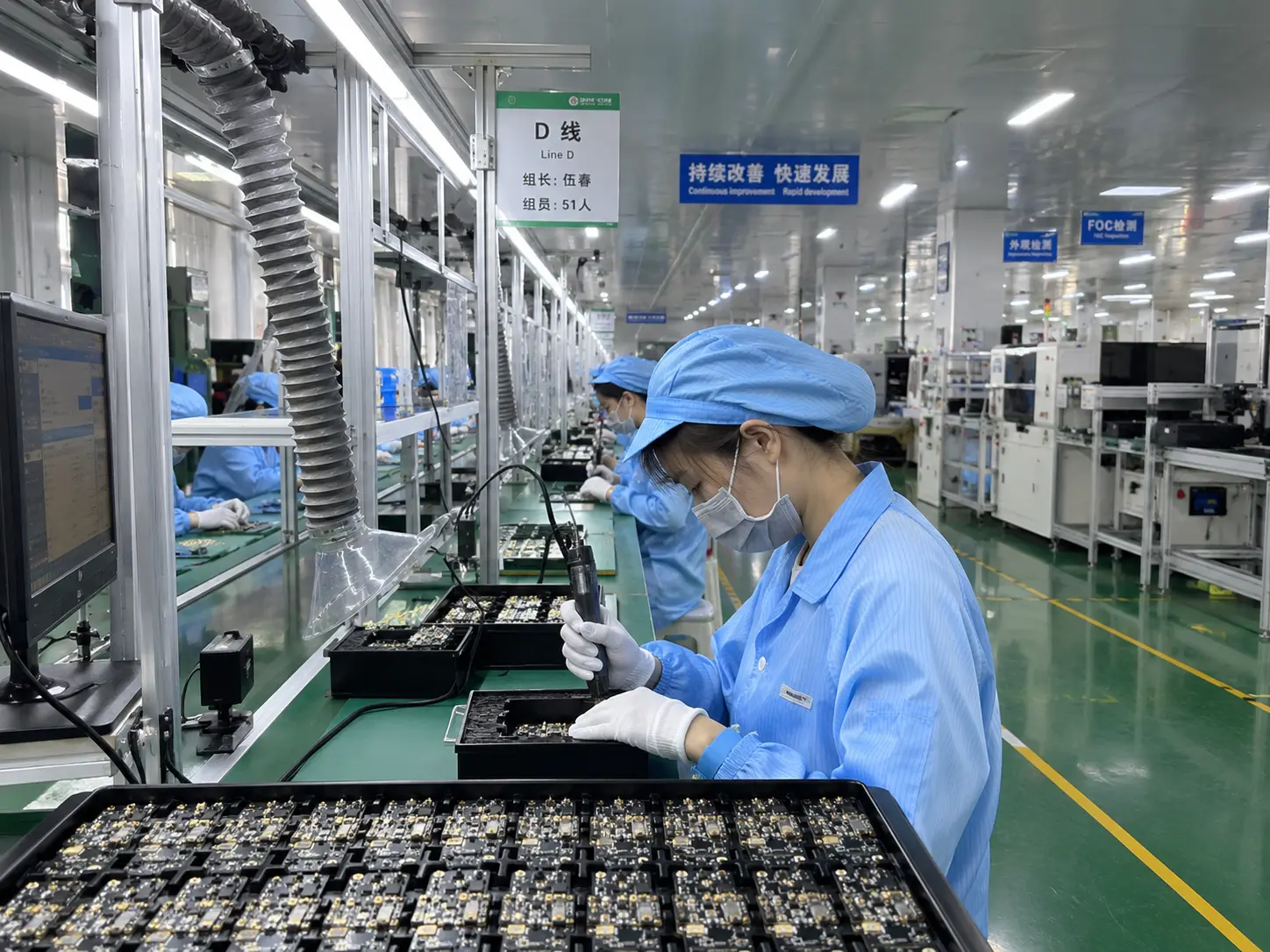 ShenzhenList on the factory floor in Shenzhen
