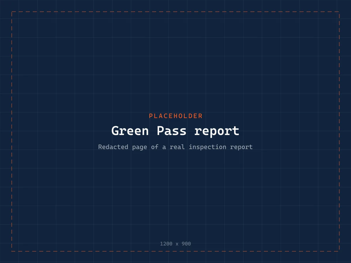 Example page from a ShenzhenList Green Pass pre-shipment inspection report